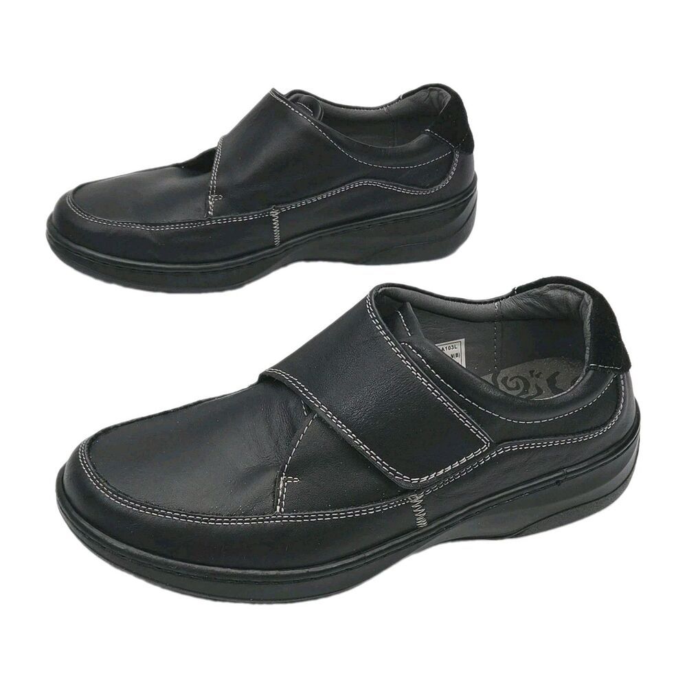 Propet Shoe Black Leather Gilda Slip On Women Sz 10 Adjustable Comfort WCA103L